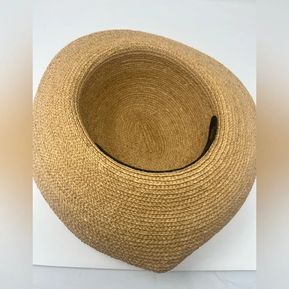 HELEN KAMINSKI Sun Hat 100% Natural Raffia Large 4" Wide Brim Australia - Picture 7 of 7